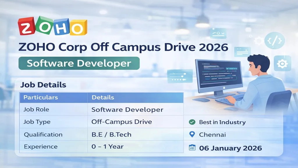 ZOHO Off Campus Drive 2026 for Java Full Stack Developer roles